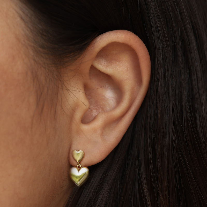 Karma 925 Sterling Silver Tirsa Duo Hearts Earrings X207GP-zoom-