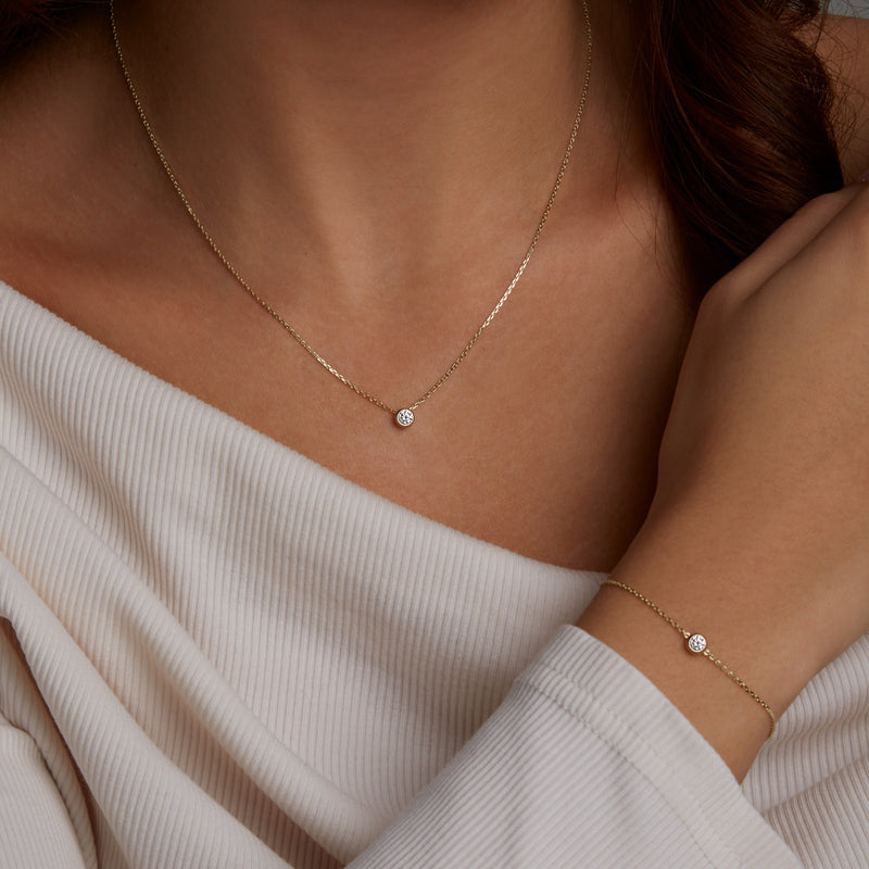 Beloro Jewels Regalo d'Amore ensemble cadeau collier et bracelet en or 9 carats BO90025-zoom-