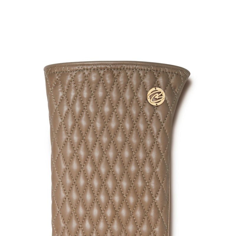 Isabel Bernard Honoré Rosette taupe goatskin leather gloves IB67002-378-7-zoom-