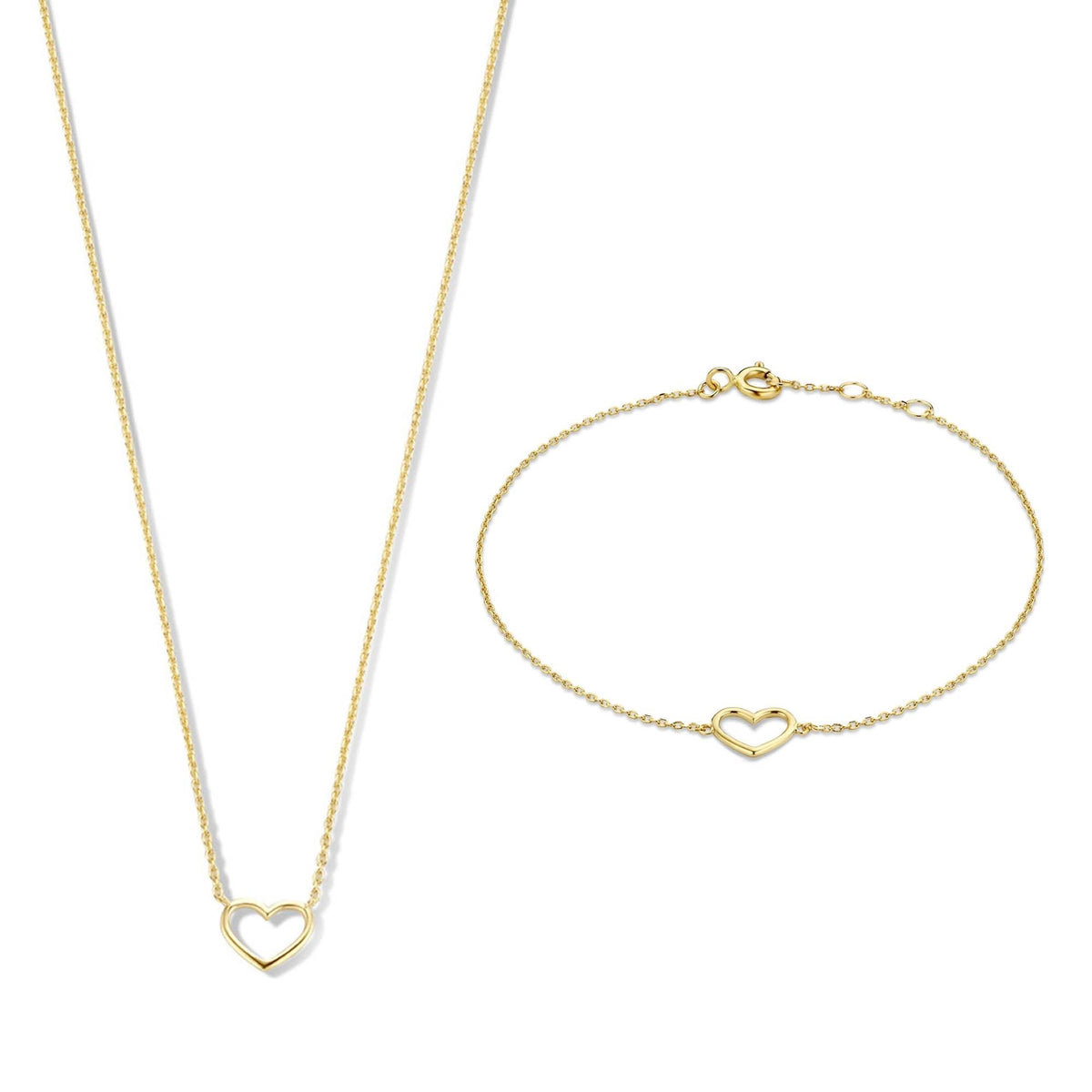 Isabel Bernard Cadeau d'Isabel 14 Carat Golden Necklace and Bracelet giftset IB90058