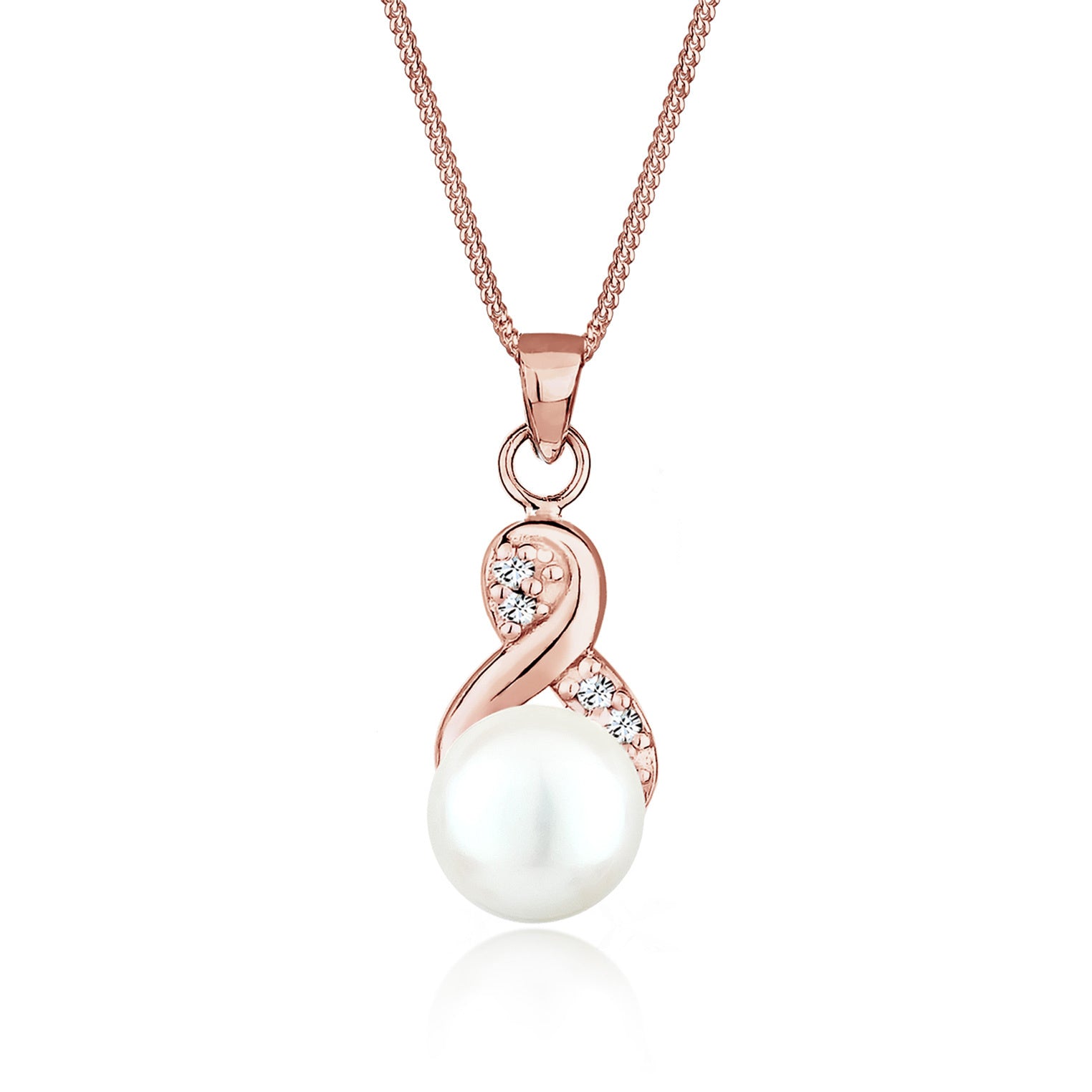 Elli 925 Sterling Silver Pearl Necklace with Pearl 2004-BF-0007988-001
