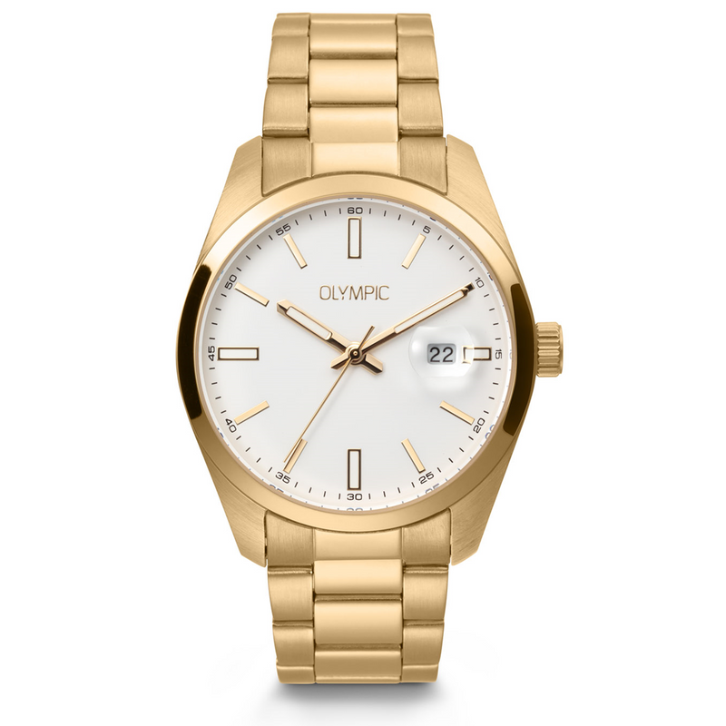 Olympic Louis Montre Pour Homme Dorée et Blanche OL75HDD001-zoom-
