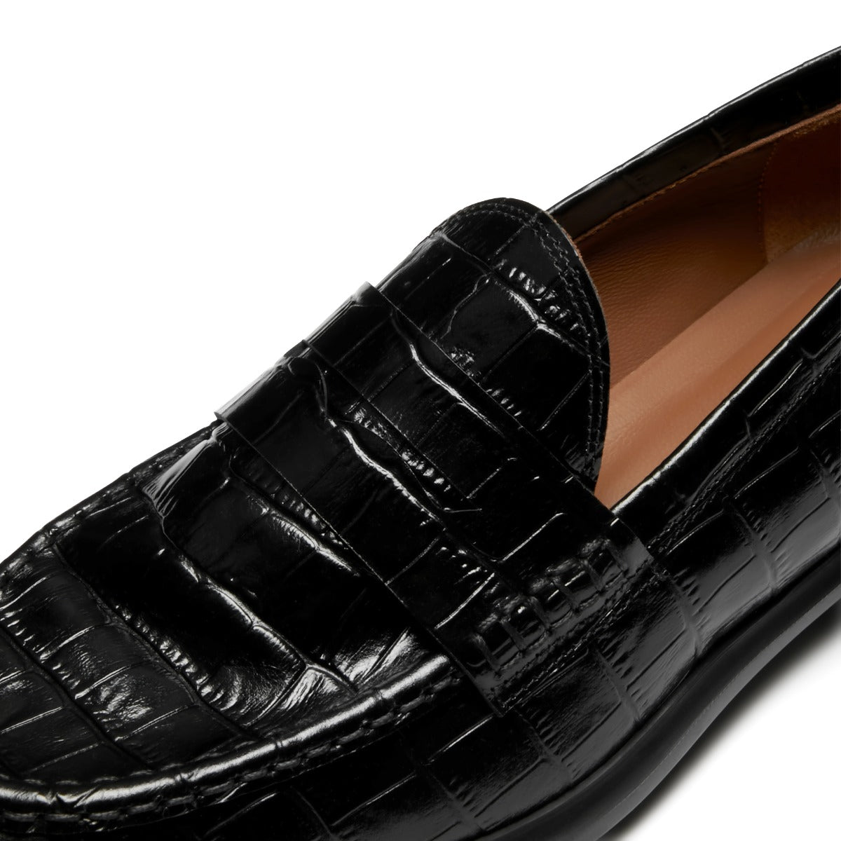 Isabel Bernard Vendôme Blandine croco black calfskin leather loafers IB51015-201-38