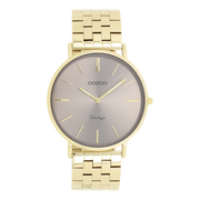 OOZOO Vintage Montre Femme Or et Taupe C20403