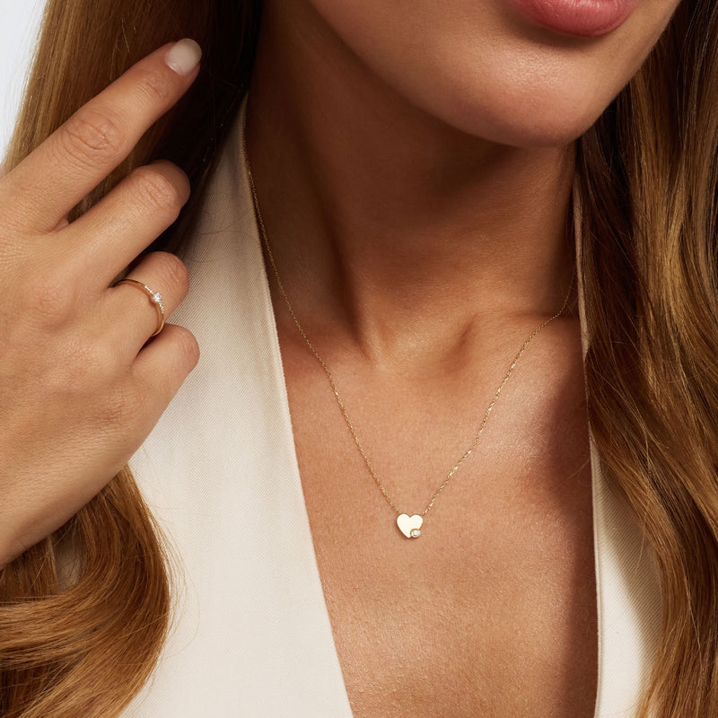 Isabel Bernard De la Paix Amore 14 Karat gold necklace with diamond 0.02 carat IBD350028-zoom-