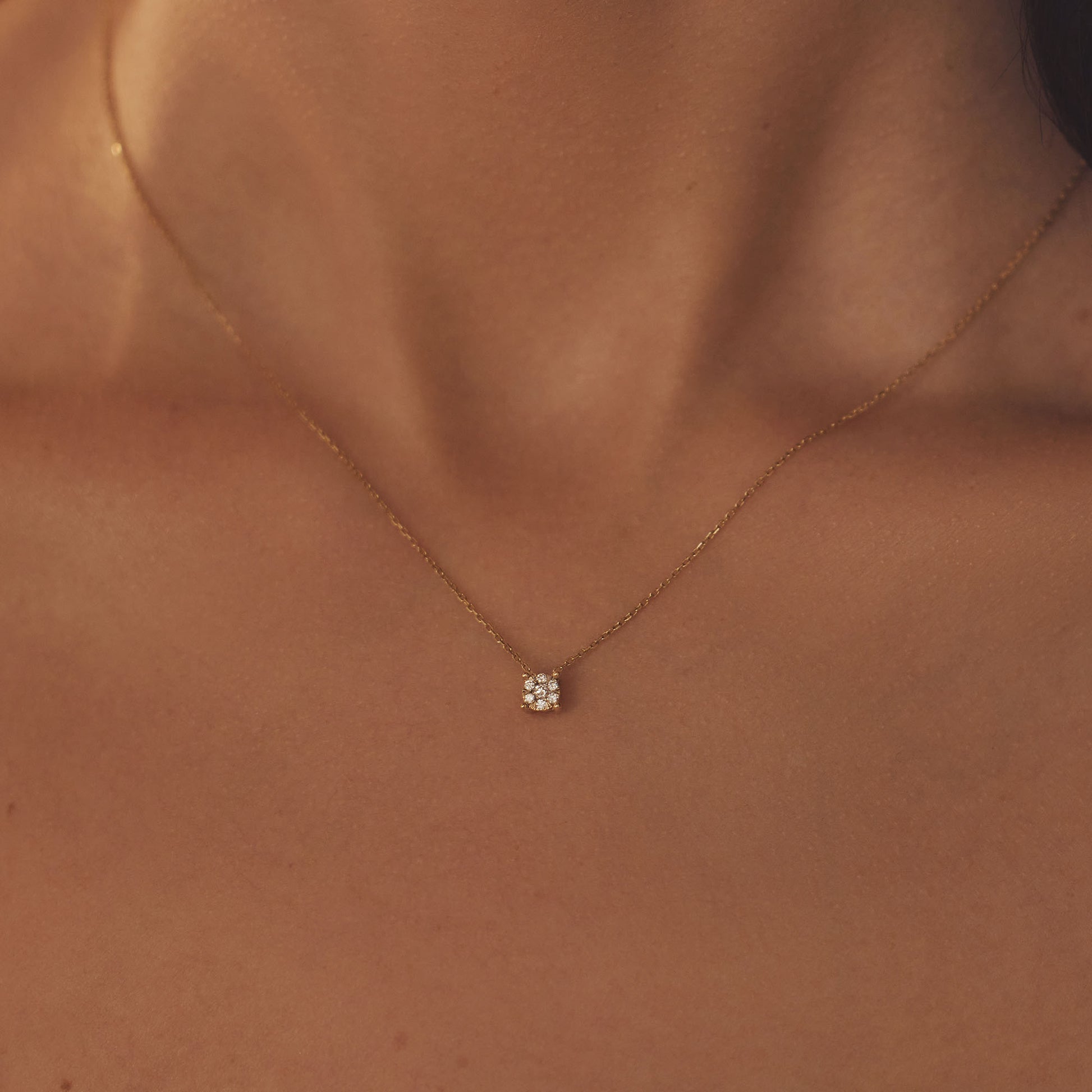 Isabel Bernard De la Paix Hanaé 14 Carat Golden Necklace | diamond 0.08 ct | IBD350007