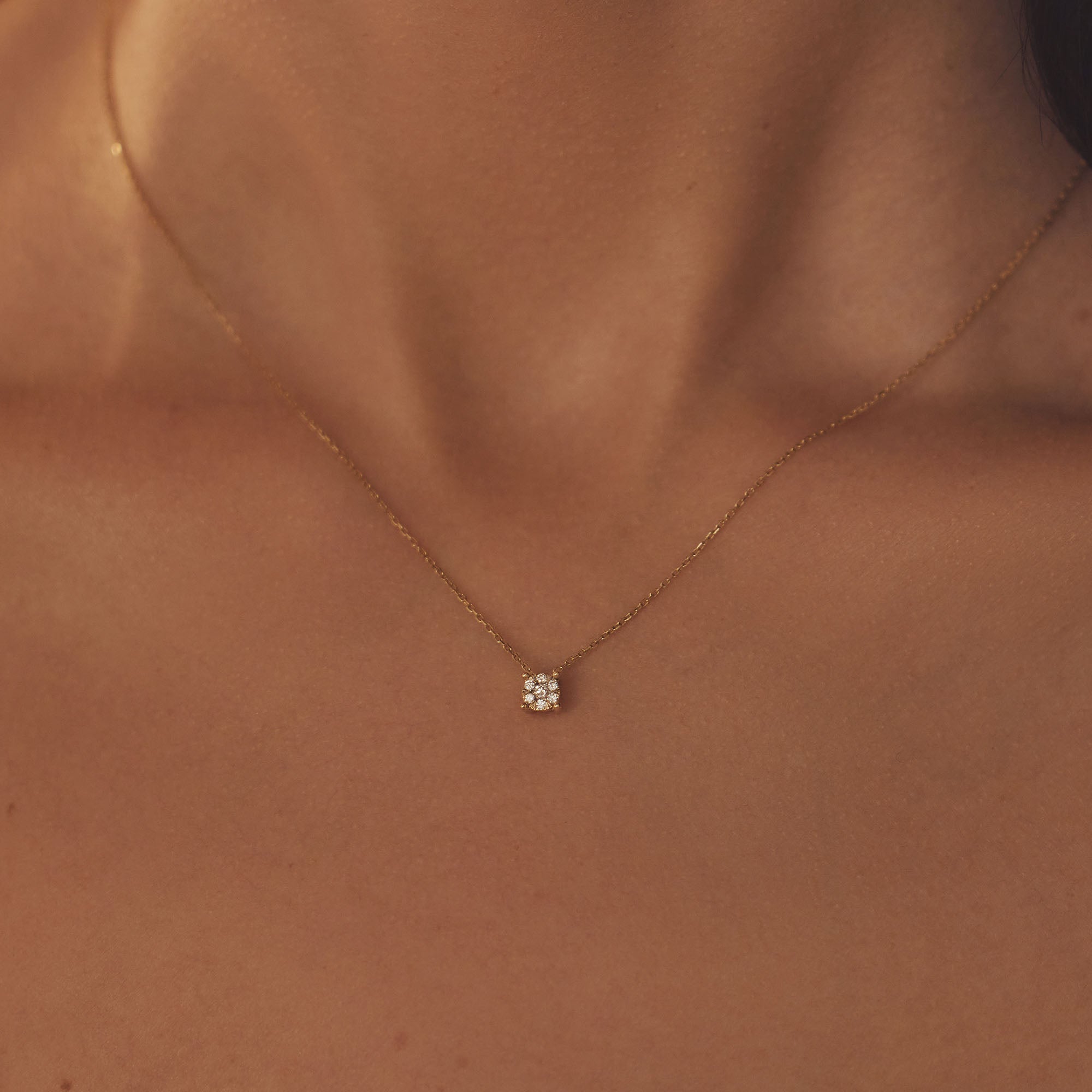 Isabel Bernard De la Paix Hanaé 14 Carat Golden Necklace | diamond 0.08 ct | IBD350007