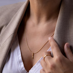 Violet Hamden Sisterhood Moonscape 925 Sterling Silver Gold-coloured Necklace VH14033 (Length: 55.00 cm)