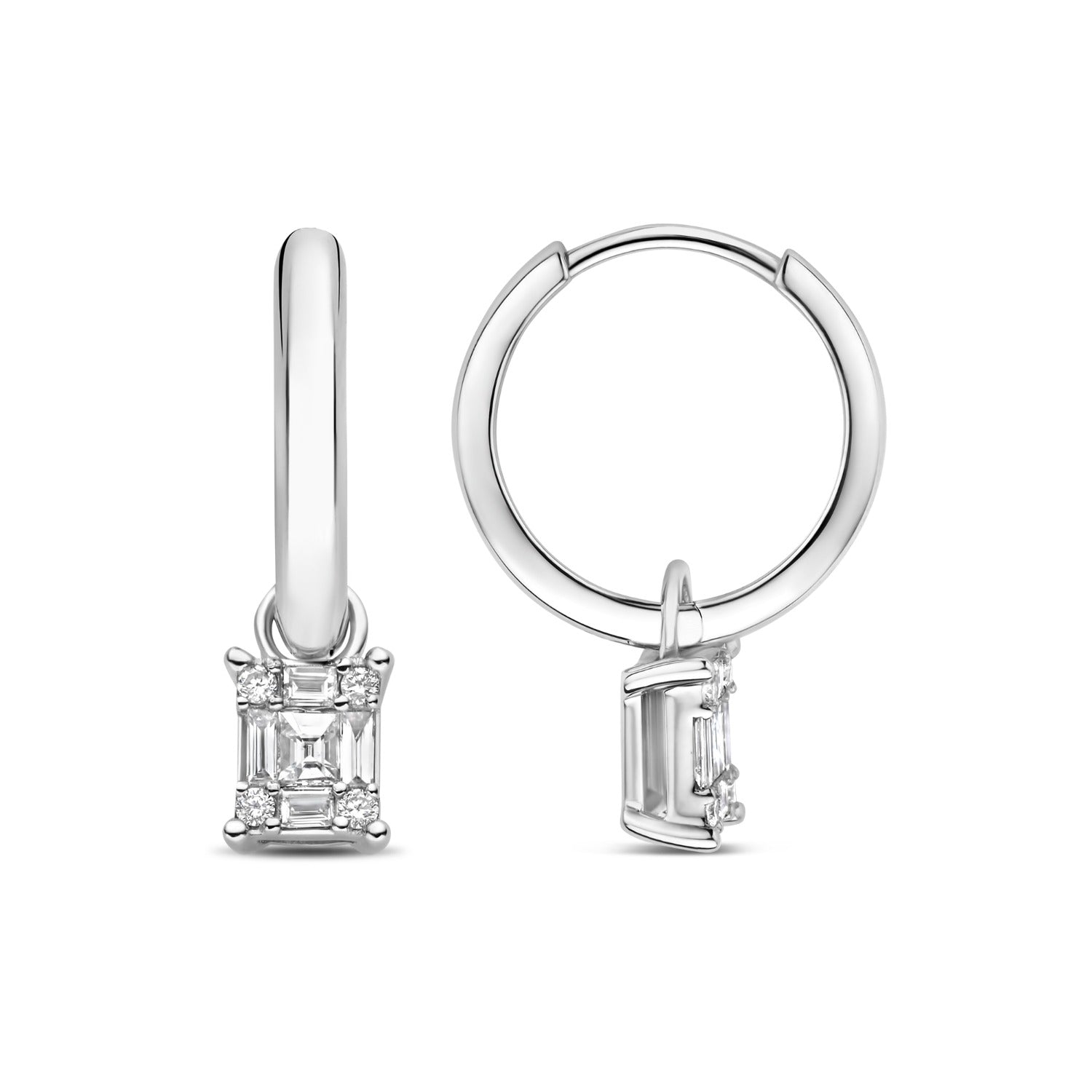Isabel Bernard De la Paix Maxime 14 karat whitegold ear stud with diamond 0.24 carat IBD360035