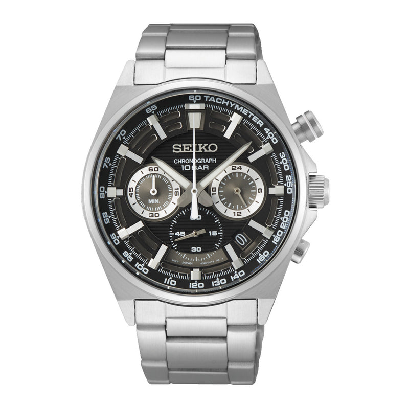 Seiko Chronograph Hommes Montre Argent SSB397P1-zoom-