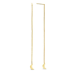 Violet Hamden 925 Sterling Silver Gold-coloured Long Night Cresent Moon Earrings VH16047