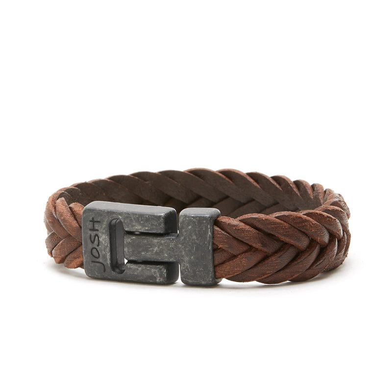 Josh Bracelet vintage noir-marron (longueur : 21,00 cm) 24832-VB-BROWN-M-zoom-