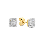 Isabel Bernard De la Paix Elena puces en or 14 carats avec diamant 0.25 ct IBD360032