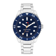 Tommy Hilfiger Oceanic Montre Pour Homme Argentée et Bleue TH1792202