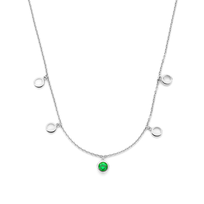 Violet Hamden Luna Collier en Argent 925 Sterling avec Lunes et Pierre de Zircon Vert VH340041-zoom-