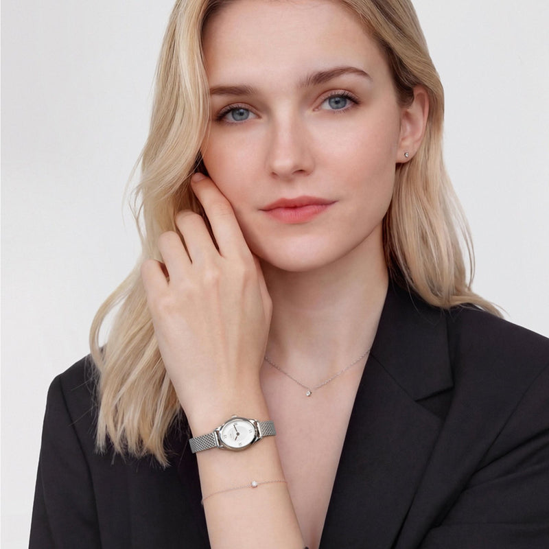 Daniel Wellington Ophelia Mini Mesh White Silver montre femme DW00100938-zoom-