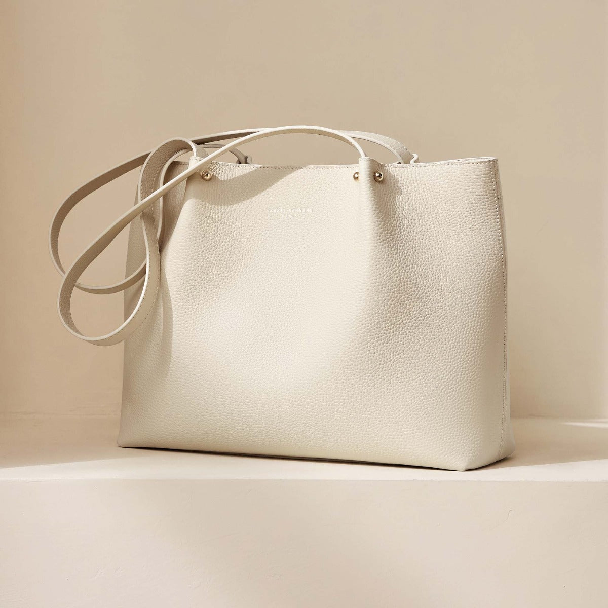 Isabel Bernard Honoré Nata Cream Leather Shopper of Calfskin Leather IB25086-070