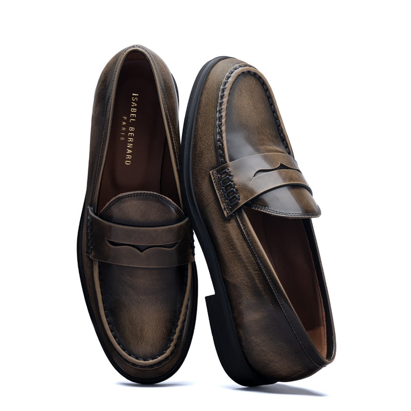 Isabel Bernard Vendôme Blandine mocassins en cuir spazzolato moka IB51015-639-36-zoom-