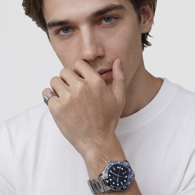 Daniel Wellington Iconic Link Lunette Céramique Noire et Bleue Montre Homme DW00100921-zoom-