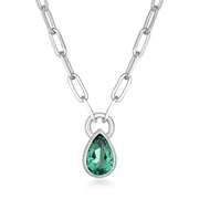 Elli 925 Sterling Silver Link Chain Necklace with Quartz 2004-BF-0007920-001