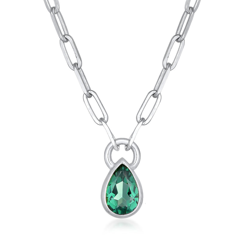 Elli 925 Sterling Silver Link Chain Necklace with Quartz 2004-BF-0007920-001-zoom-