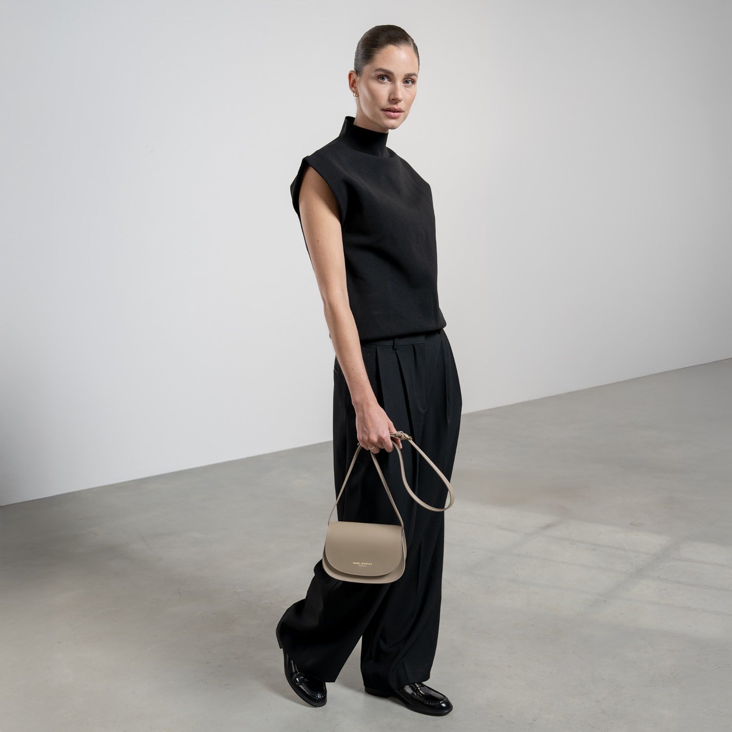 Montmartre Manon Taupe Vegetable Tanned Leather Crossbody Bag IB21116