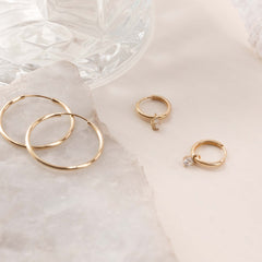 Isabel Bernard Le Marais Ophélie 14 Carat Golden Hoop Earrings IB360157