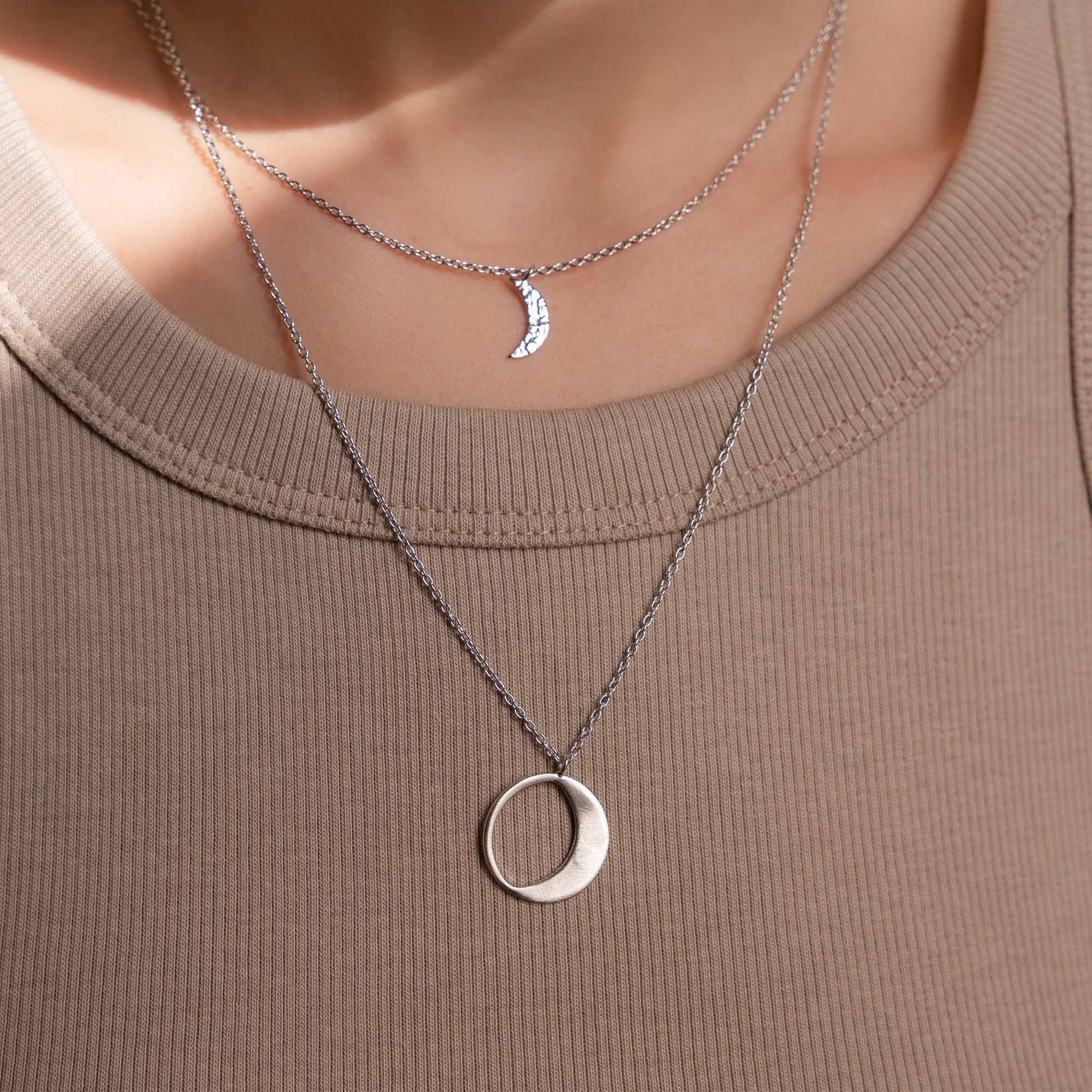 Violet Hamden Luminous Luna Silver Necklace VH10104 (Adjustable between 40-50 cm)