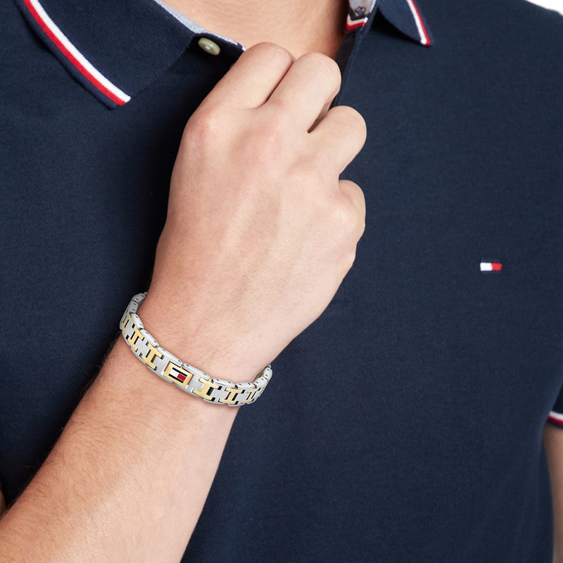 Tommy Hilfiger Acier Inoxydable Bicolore Homme Bracelet Chaîne TJ2790683-zoom-
