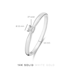 Isabel Bernard De la Paix Celesse 14 Carat Whitegold Ring | diamond 0.07 ct | IBD330005-54