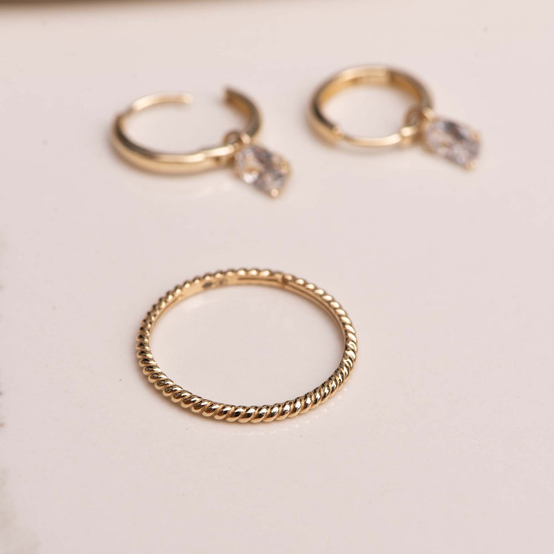 Isabel Bernard Rivoli Selene 14 karaat gouden ring IB330016-50 (Maat: 50)-zoom-