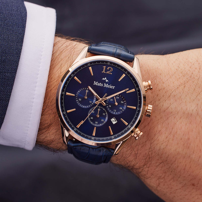 Mats Meier Grand Cornier Hommes Montre Bleu MM00131-zoom-