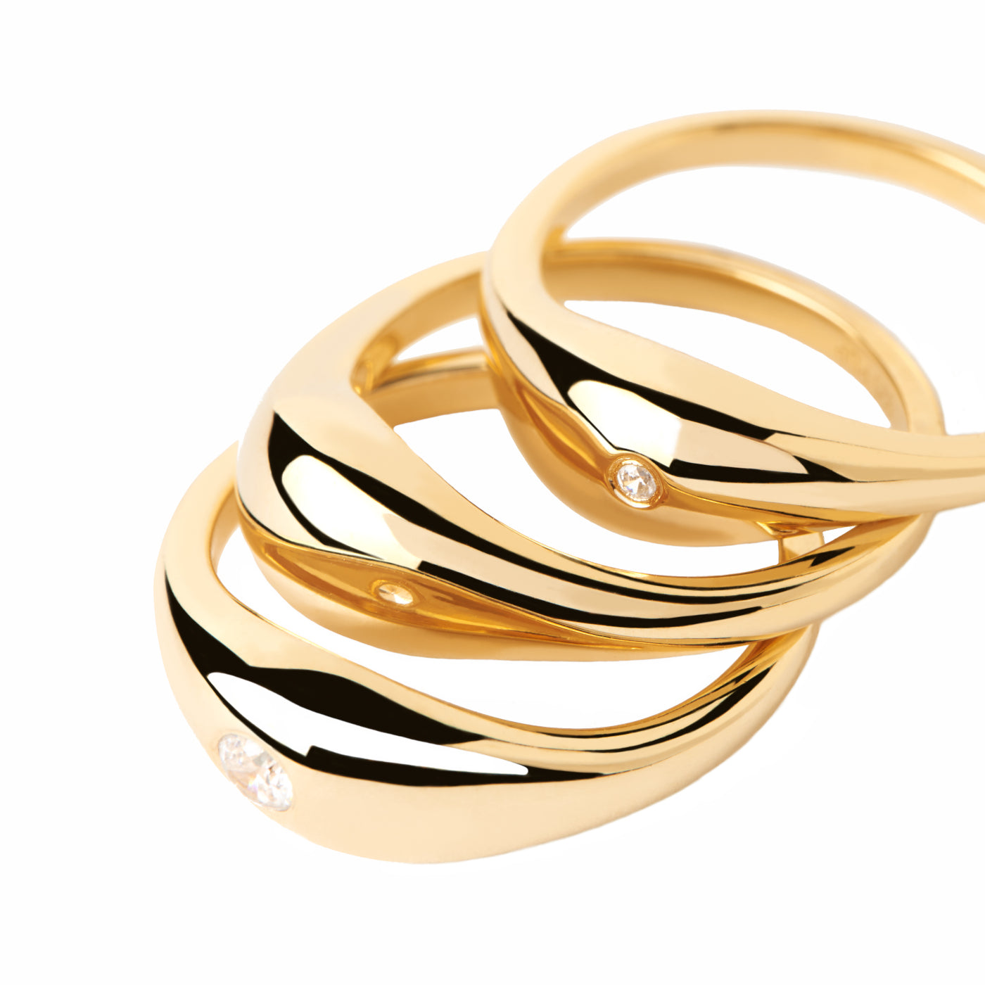 P D Paola The New Essentials 925 Sterling Silver Ring AN01-994-10with18K Gold Plating