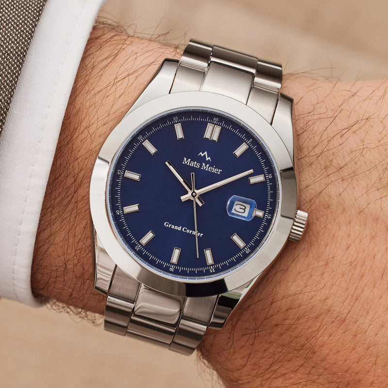 Mats Meier Grand Cornier Hommes Montre Argent MM00518-zoom-
