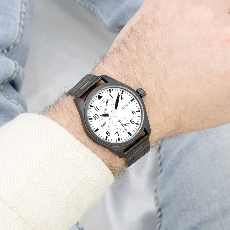 OOZOO Timepieces Montre Homme Noir et Blanc C11508-zoom-