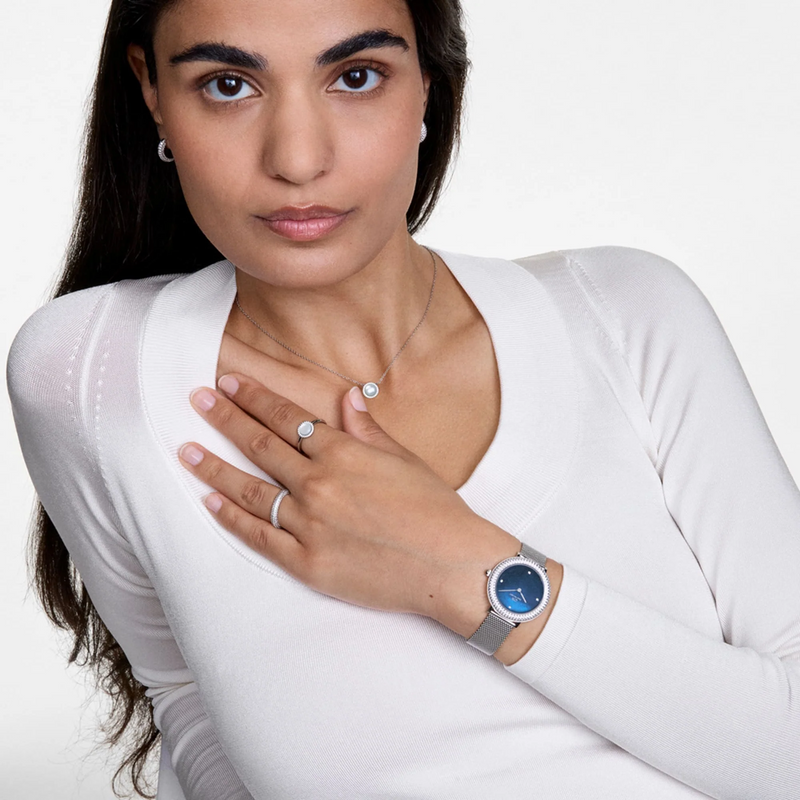 Daniel Wellington Crystalline Bezel Arctic Blu Mop Montre Femme DW00100825-zoom-