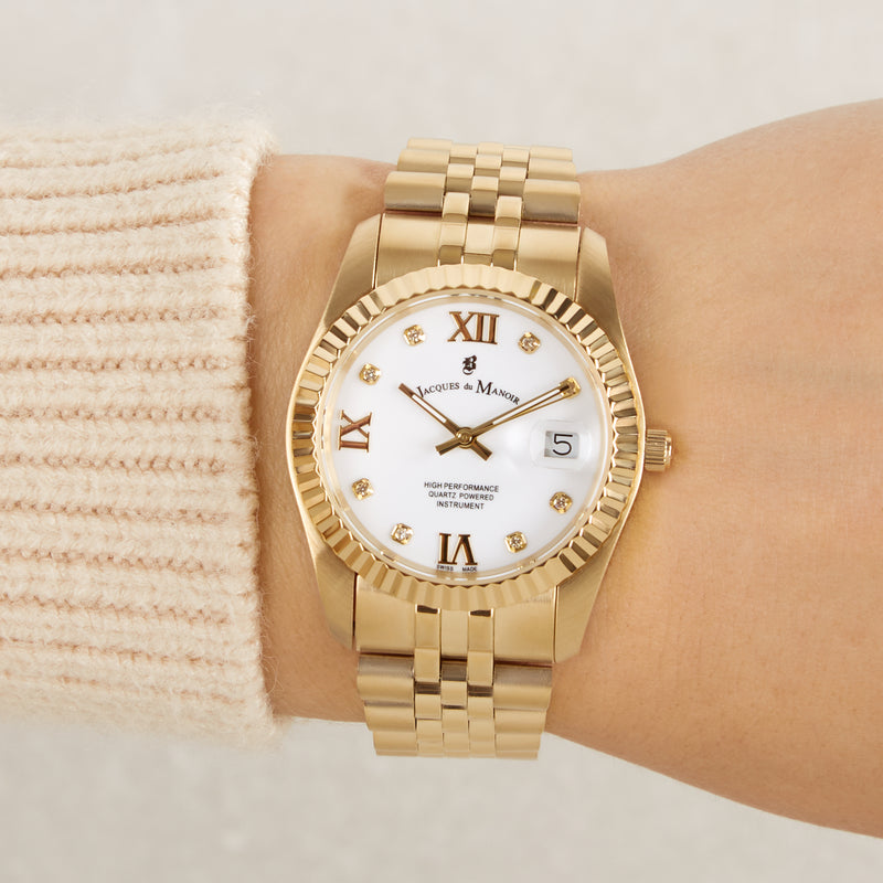 Jacques du Manoir Inspiration Prestige Femmes Montre Or JWL01306-zoom-