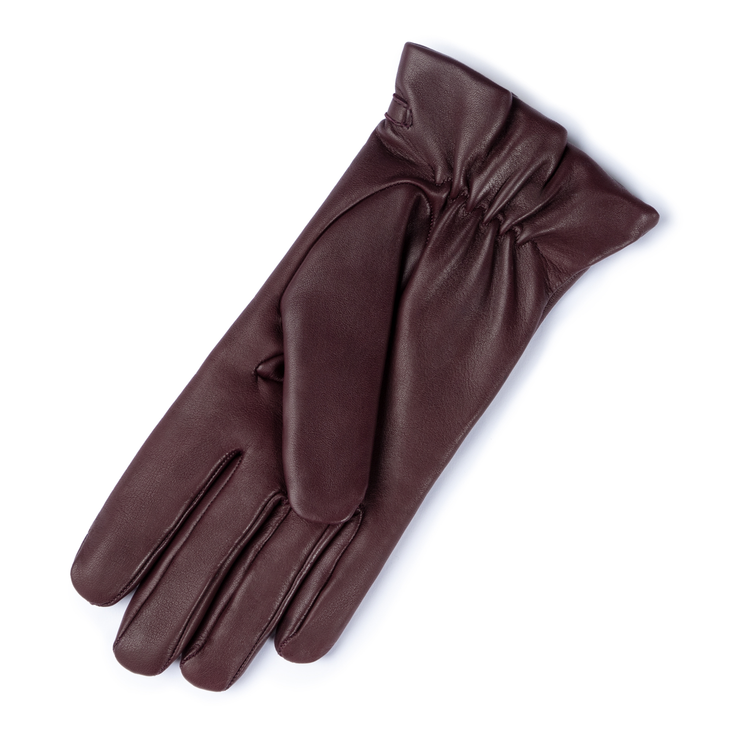 Isabel Bernard Honoré Marcelia Bordeaux Red goatskin leather gloves IB67001-352-6.5