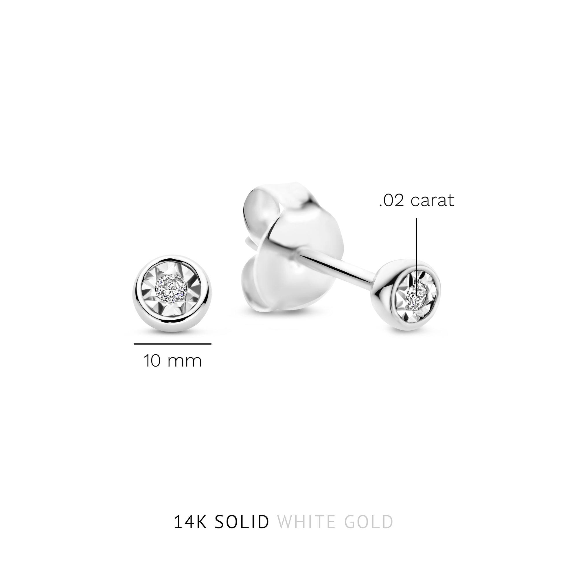 Isabel Bernard De La Paix Inaya 14 Carat Whitegold Ear Studs | diamond 0.02 ct | IBD360023