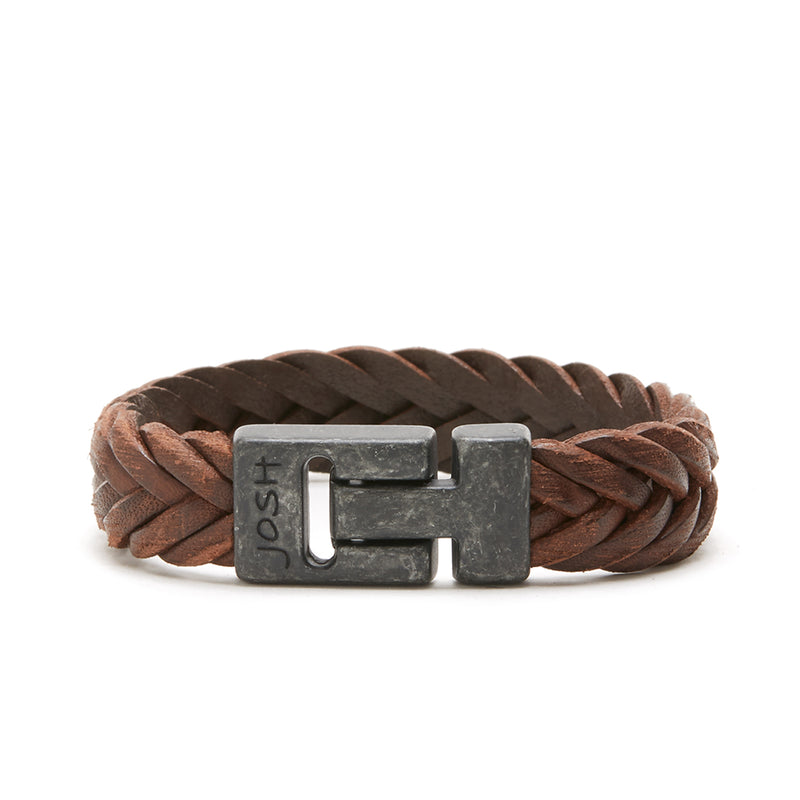 Josh Bracelet vintage noir-marron (longueur : 21,00 cm) 24832-VB-BROWN-M-zoom-