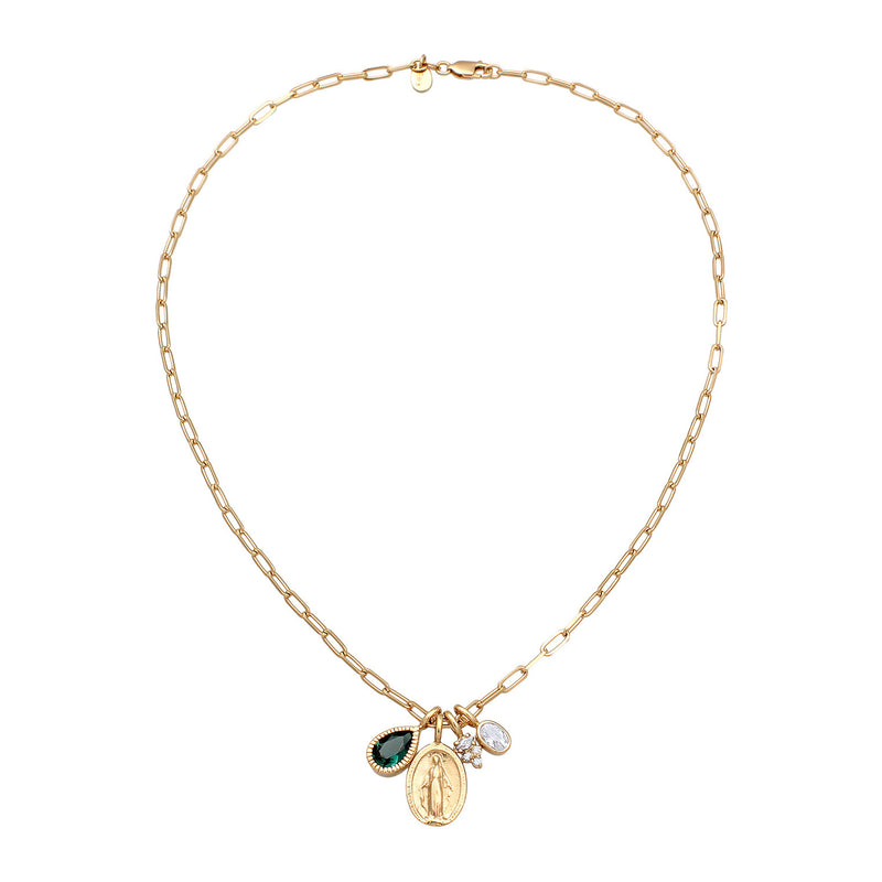 Elli 925 Sterling Silver Necklace Gold plated with Quartz 2004-BF-0008133-001-zoom-