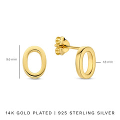 Parte Di Me Bibbiena Poppi Clara 925 Sterling Silver Gold Plated Ear Studs PDM36194