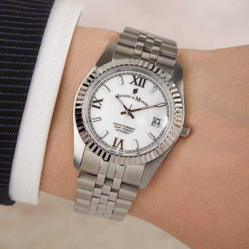 Jacques du Manoir Inspiration Prestige Femmes Montre Argent JWL01301-zoom-