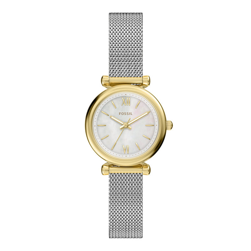 Fossil Carlie Round White Dial Watch ES5463-zoom-