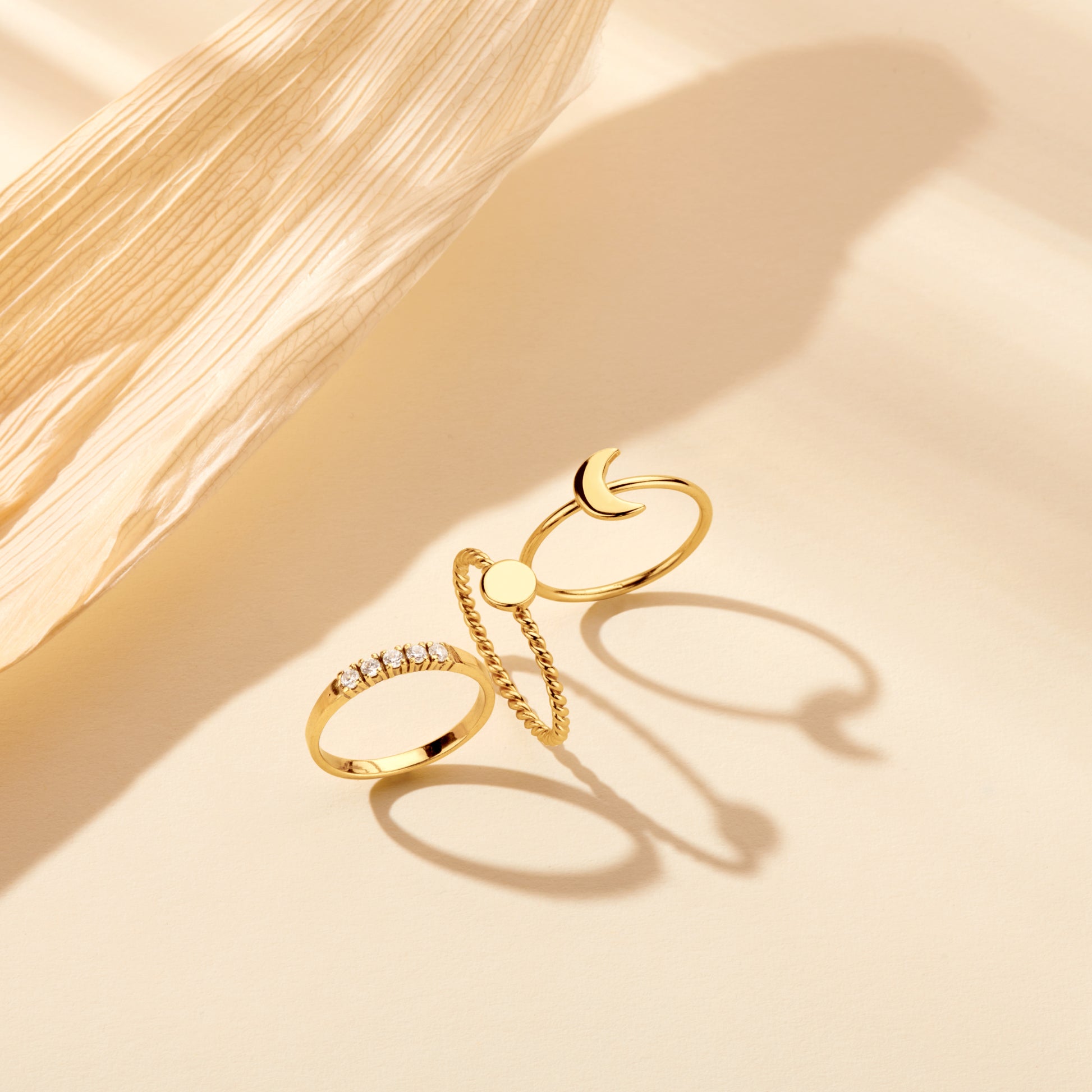 Selected Jewels Mila Elodie 925 Sterling Zilveren Goudkleurige Ring SJ300018-58