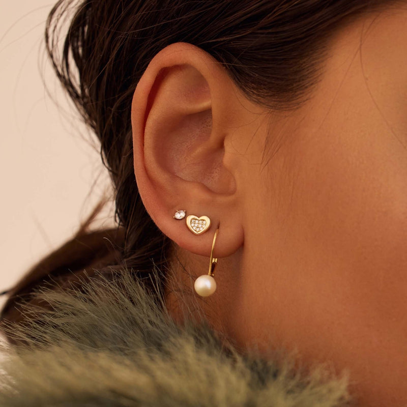 Beloro Jewels Regalo d'Amore ensemble cadeau bracelet et clous d'oreilles en or 9 carats avec cœur BO90054-zoom-