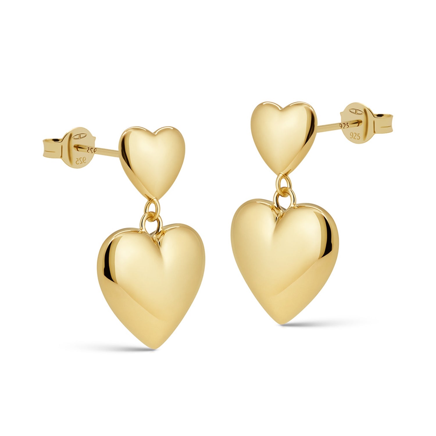 Karma 925 Sterling Silver Tirsa Duo Hearts Earrings X207GP