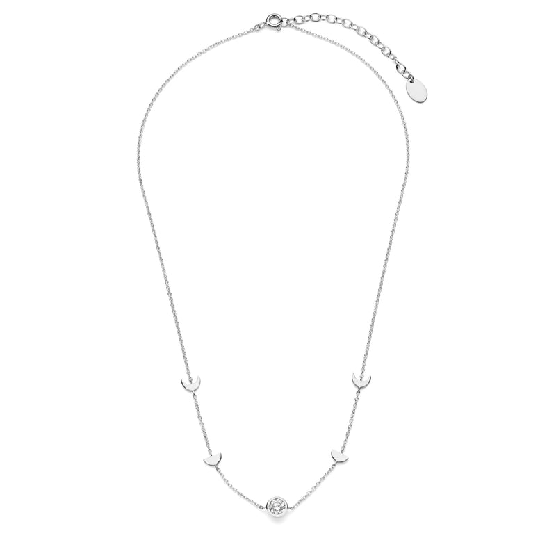 Violet Hamden Luna Collier en Argent 925 Sterling avec Lunes et Pierre de Zircon Blanc VH340043-zoom-