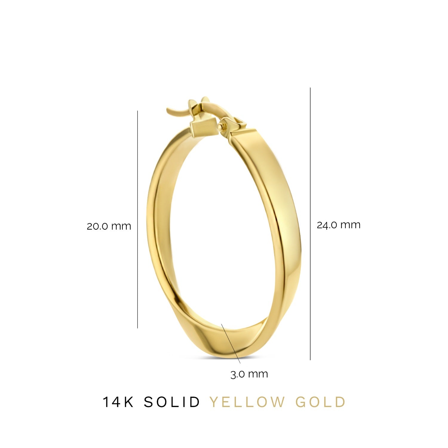 Isabel Bernard Rivoli Maryn 14 Carat Golden Hoop Earrings IB360187