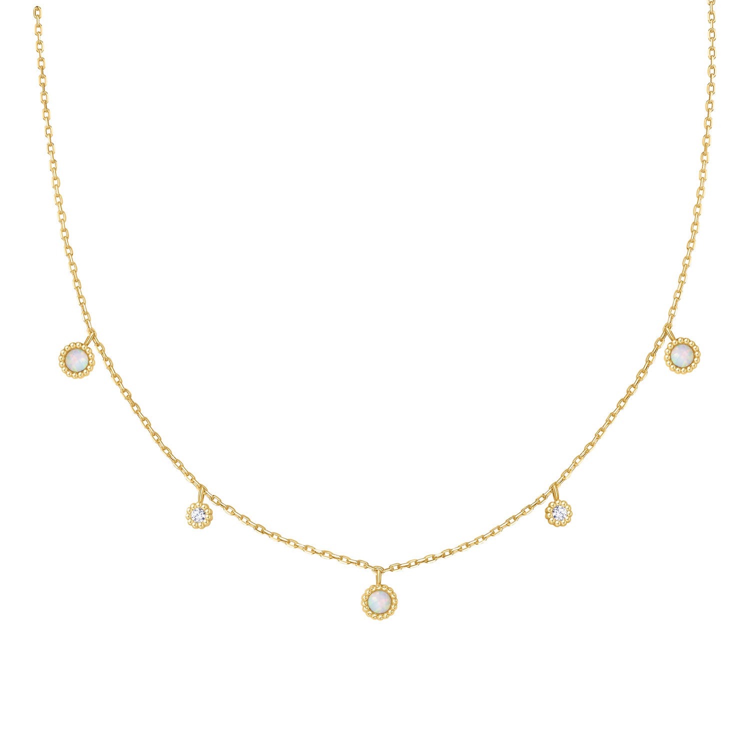 Ania Haie Sunny Sparkler Gold Coloured Kyoto Opal Station Necklace AH-N064-03G
